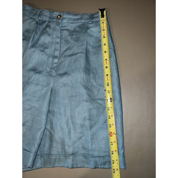 Talbots Petites Women’s Pleated Shorts Turquoise Size 6 With 2 Pockets - Picture 4 of 4